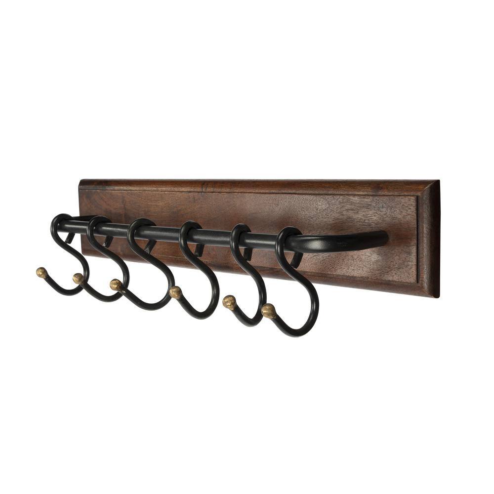 Back. Butler Specialty - Glendo Iron & Wood Wall Rack - Medium Brown.