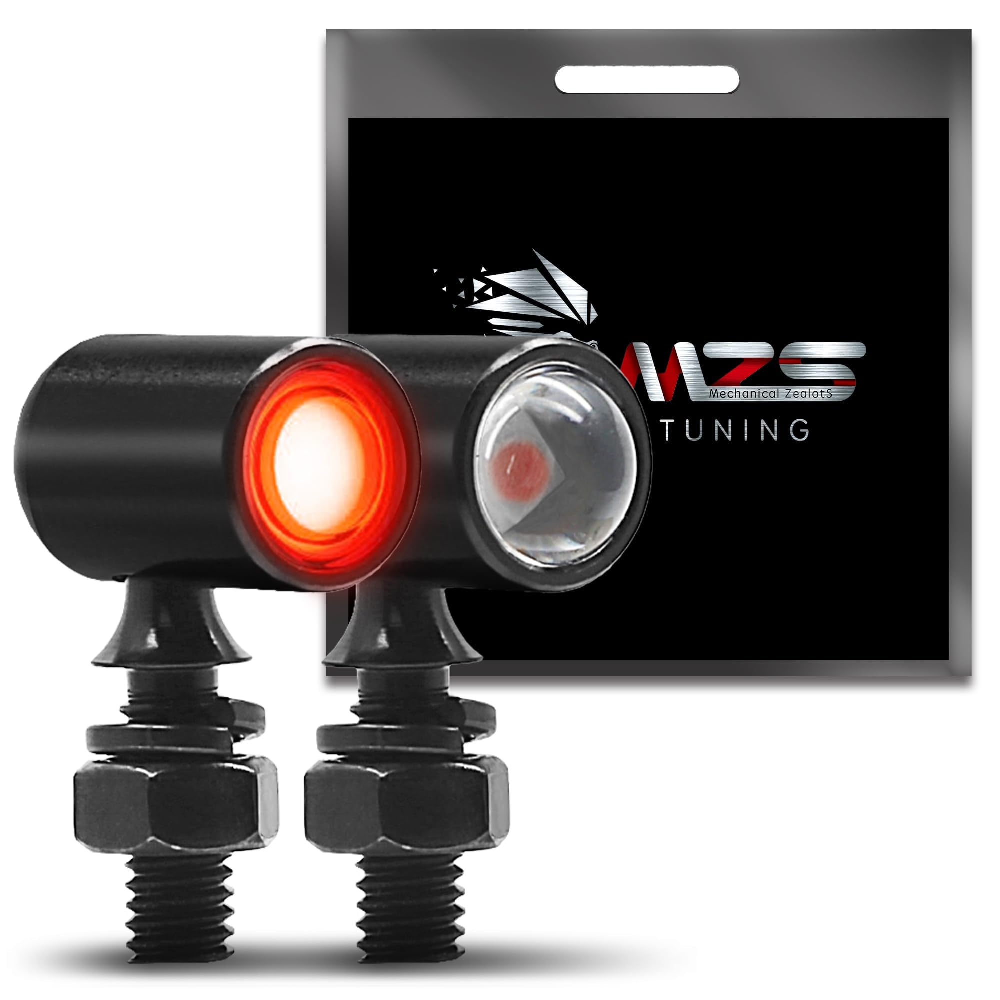 COTTAGE - front led turn signals light mini tail blinkers universal screw suitable hole compatible family - Red Mini Size Rear