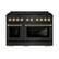 Front. ZLINE - Autograph 48 in. 6.7 cu. ft. Freestanding Paramount DuoPro Dual Fuel Range in Black Steel with Champagne Helix Handles - Black Stainless Steel.