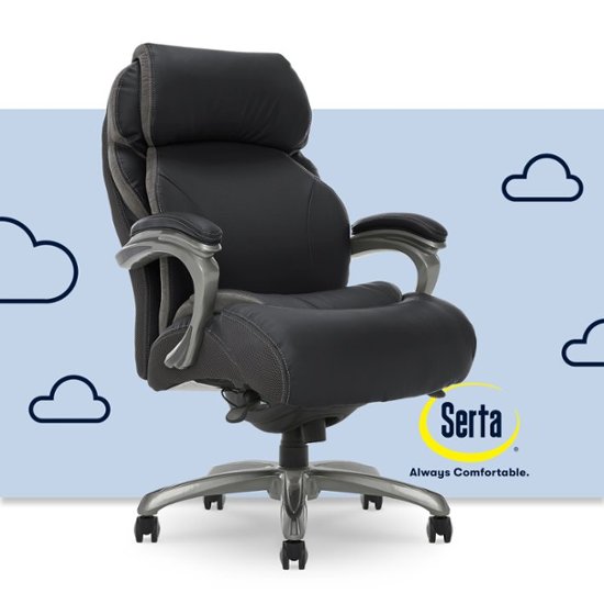 Front Zoom. Serta - Big & Tall with Smart Layers Technology and AIR Lumbar Bonded Leather Executive Chair - Black.