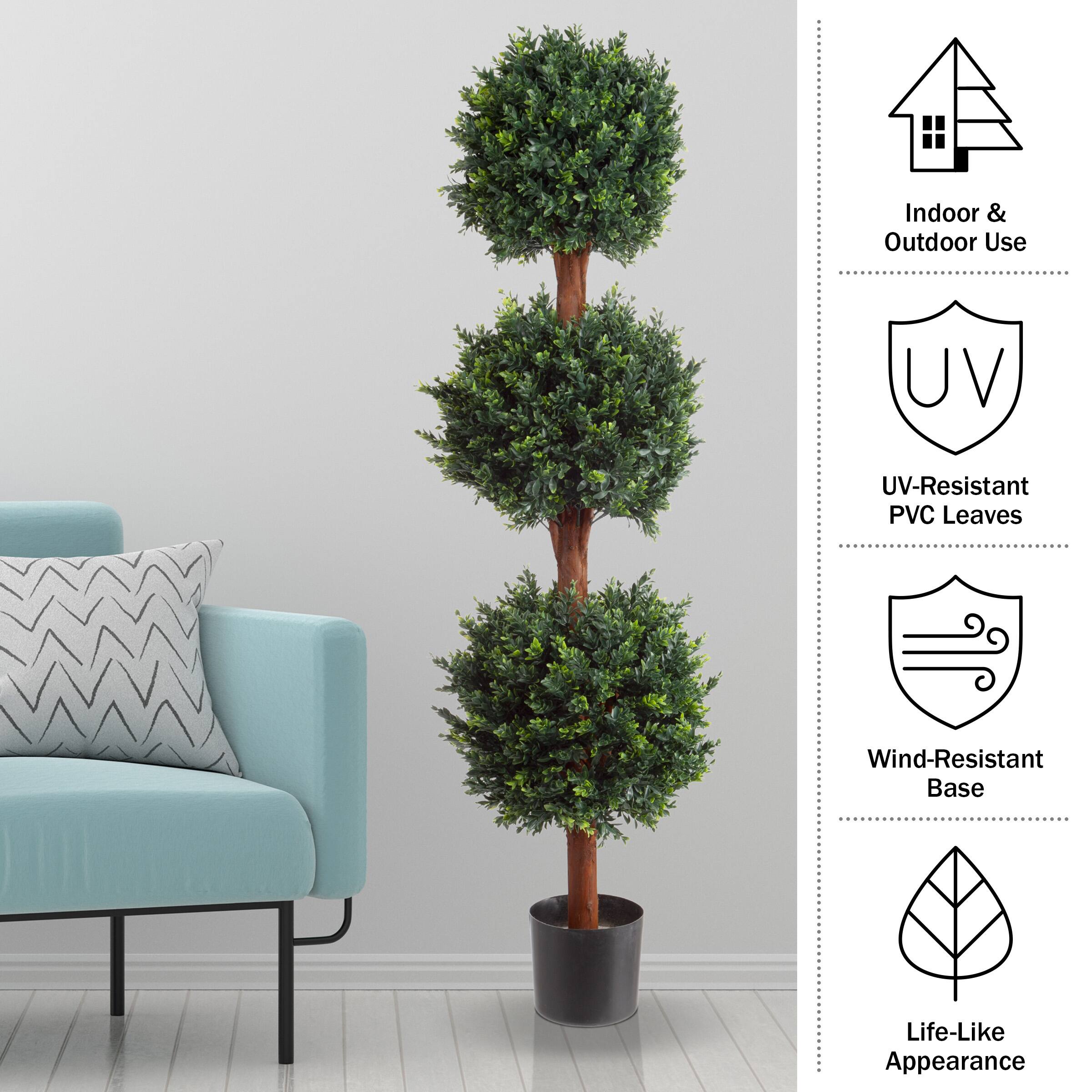 Indoor & Outdoor Use  
UV-Resistant PVC Leaves  
Wind-Resistant Base  
Life-Like Appearance