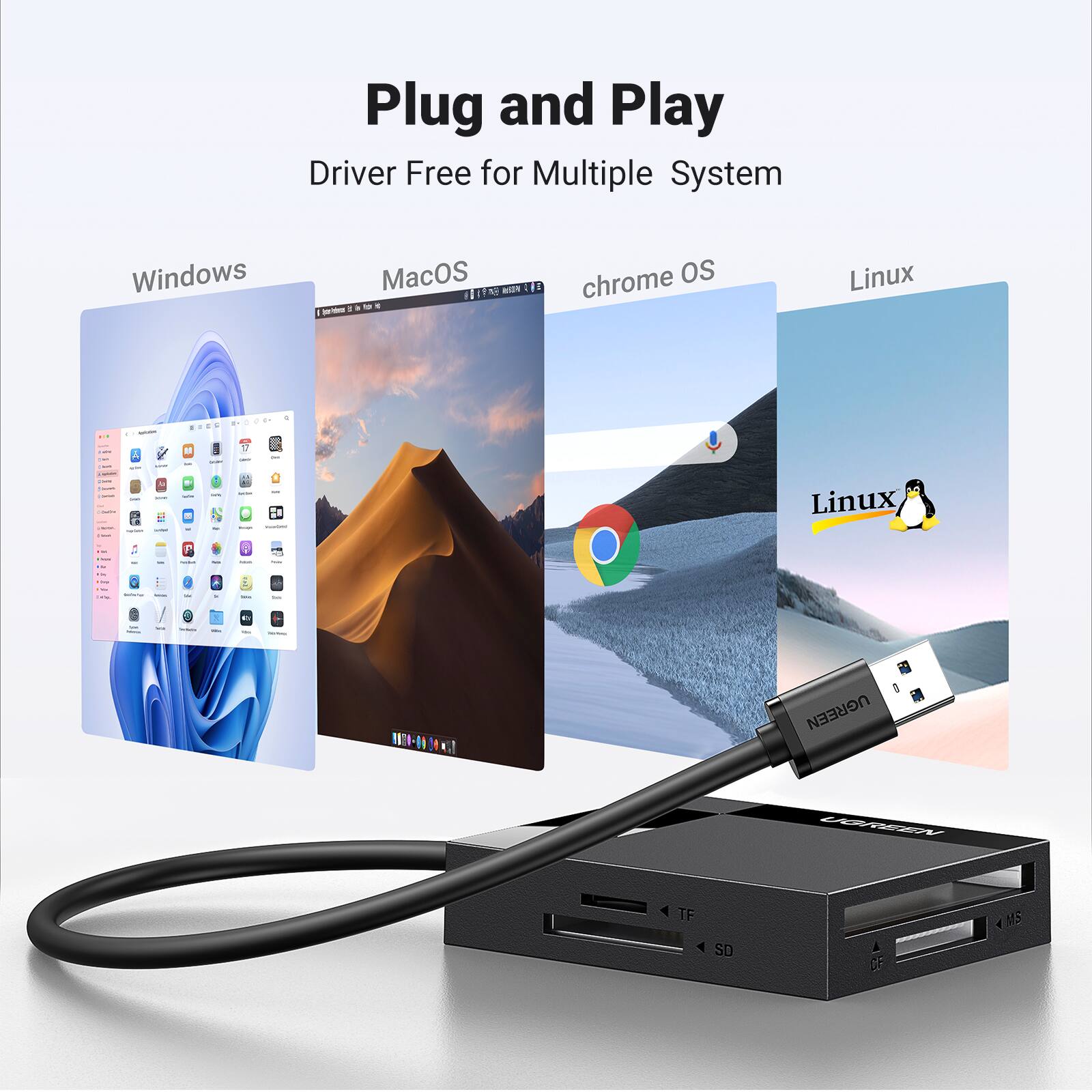 Plug and Play  
Driver Free for Multiple System  
Windows  
MacOS  
chrome OS  
Linux