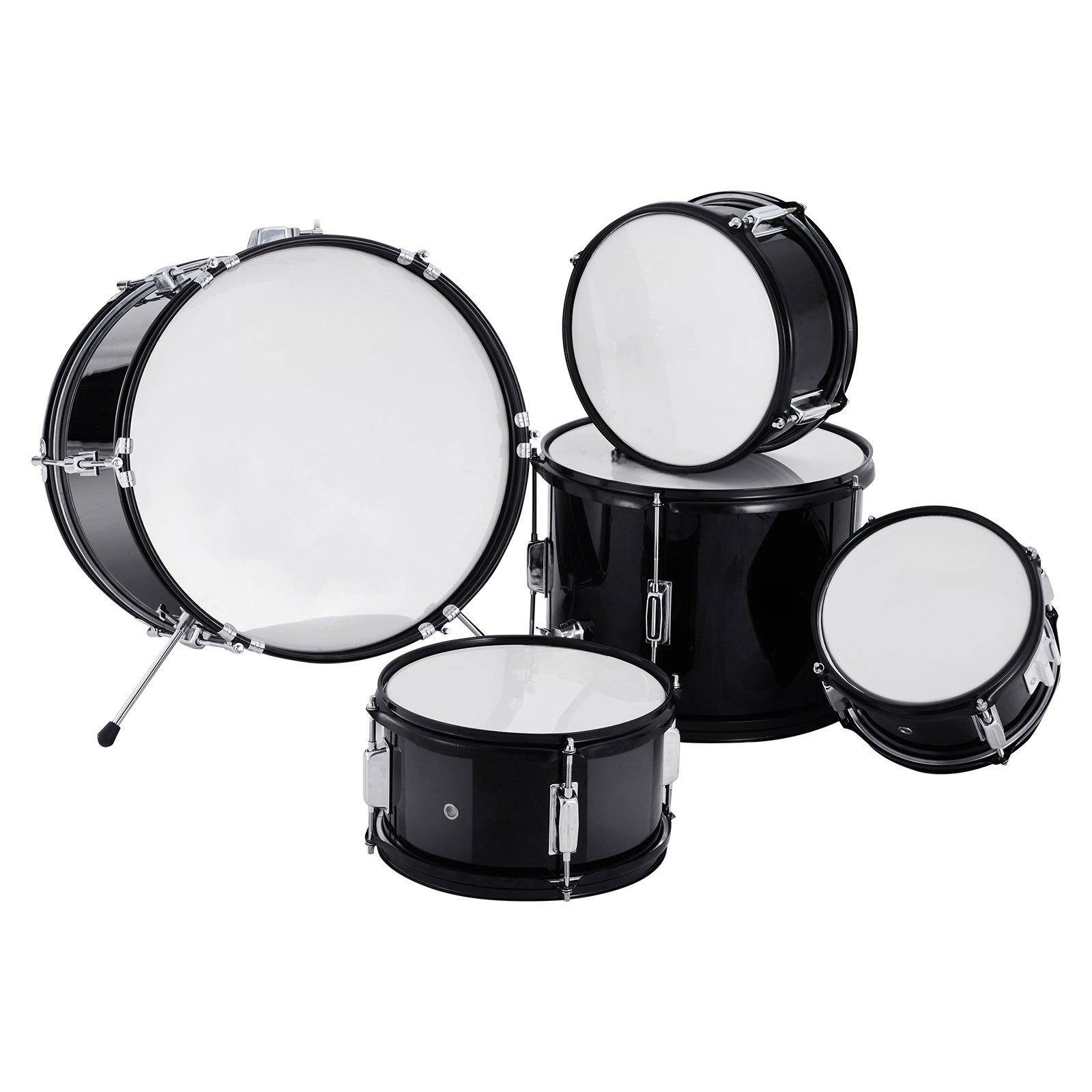 Alt View 8. Glintex - Electric Drum Set 5-Piece 16in Full Beginner Drum Kit with Bass Toms Snare Floor Drum Cymbal Pedal and Drumsticks - Black.