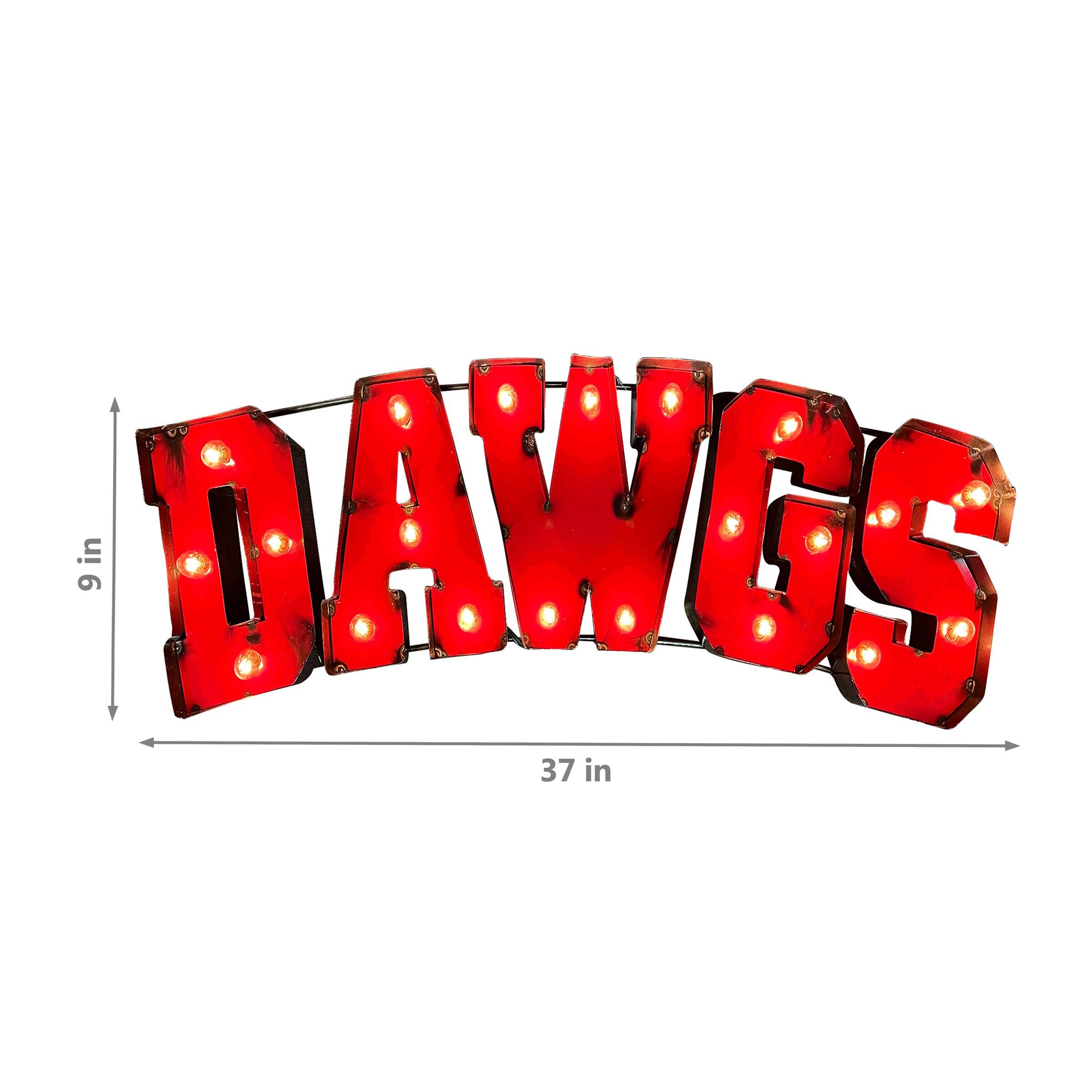 Alt View 1. Imperial - Georgia Bulldogs Logo Lighted Recycled Metal Sign - Multicolor.