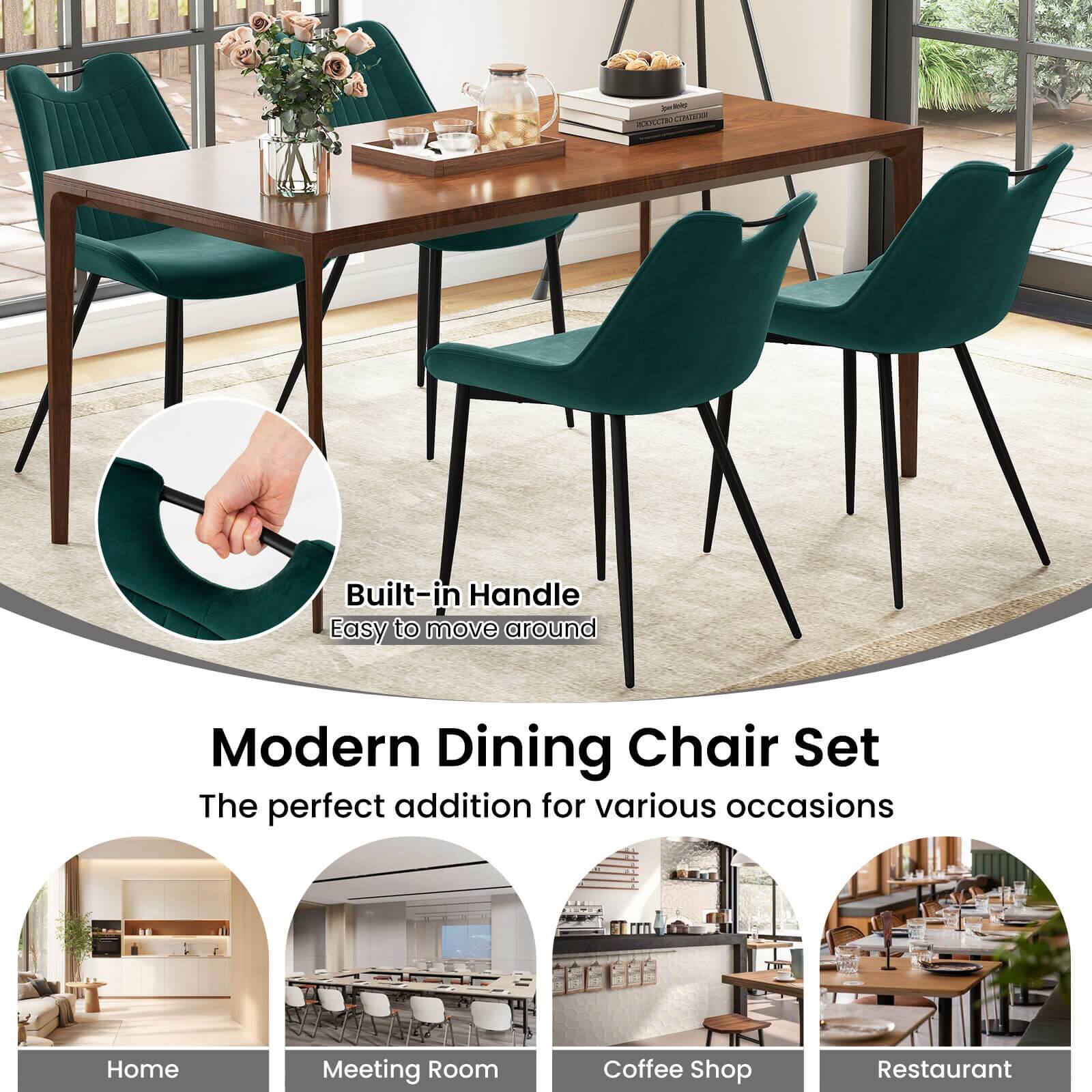 Built-in Handle  
Easy to move around  

Modern Dining Chair Set  
The perfect addition for various occasions  

Home  
Meeting Room  
Coffee Shop  
Restaurant