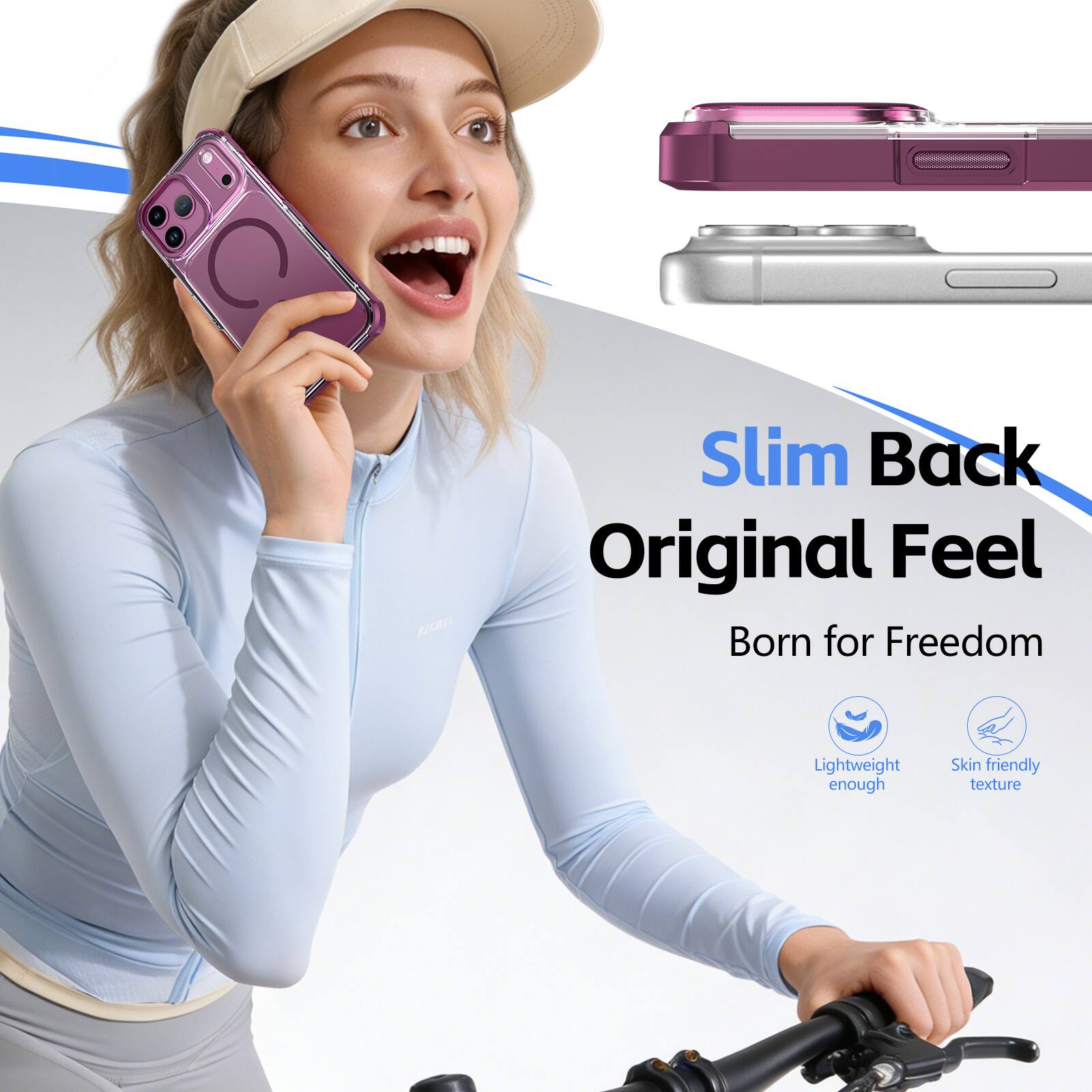 Slim Back Original Feel  
Born for Freedom  
Lightweight enough  
Skin friendly texture