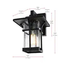 Elegant Lighting - Woodstock 7 inch Outdoor Pendant - Black