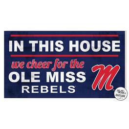 Jardine - Ole Miss Rebels 11'' x 20'' Indoor/Outdoor In This House Sign - Red
