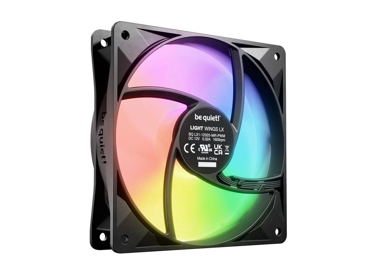 be quiet!  
LIGHT WINGS LX  
BQ LX1-12025-MR-PWM  
DC 12V 0.32A 1600rpm  
CE  
cLR  
UK  
US  
CA  
Made in China