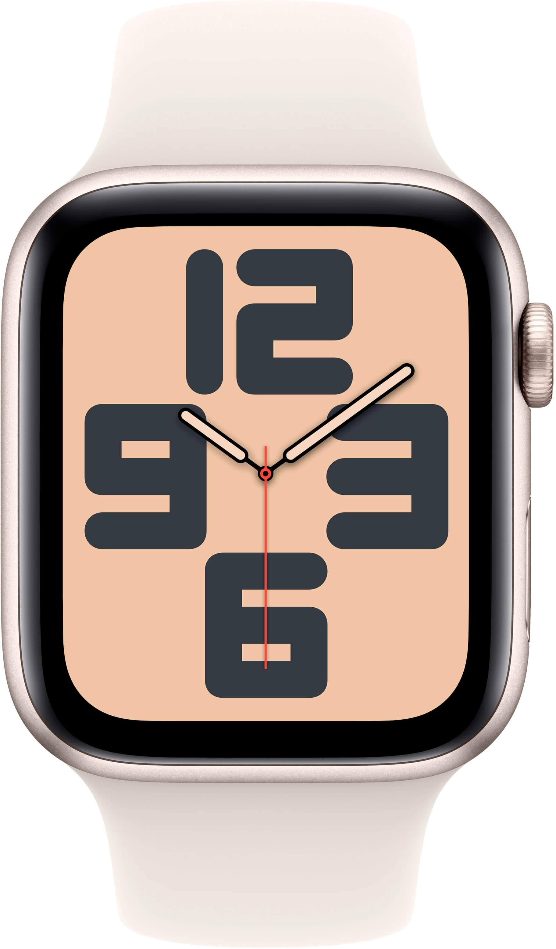 Alt View 11. Apple - Apple Watch SE 2nd Generation (GPS) 44mm Aluminum Case with Starlight Sport Band - M/L - Starlight.