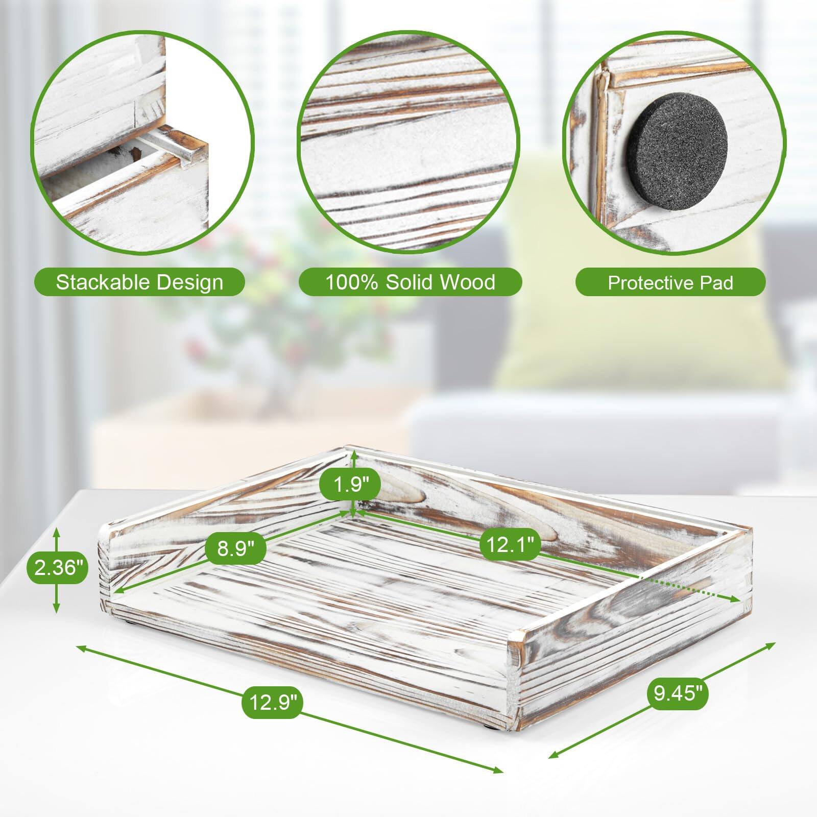 Dapper Styles Paper Organizer For Desk Wood Stackable Tray Office ...