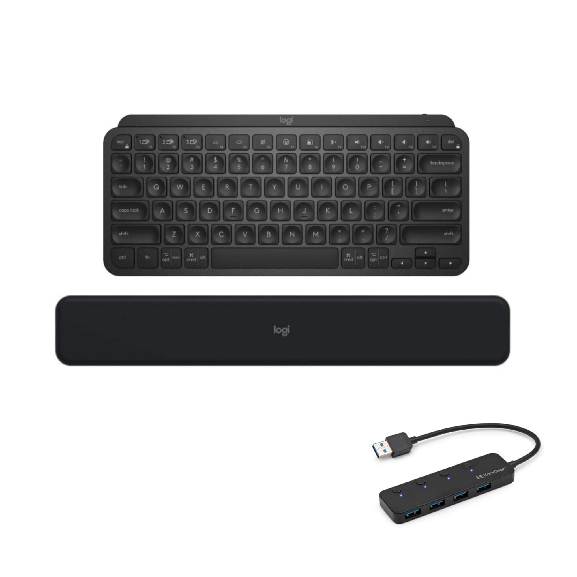 Logitech - MX Keys Mini Wireless Illuminated Keyboard Bundle with Accessories - Black