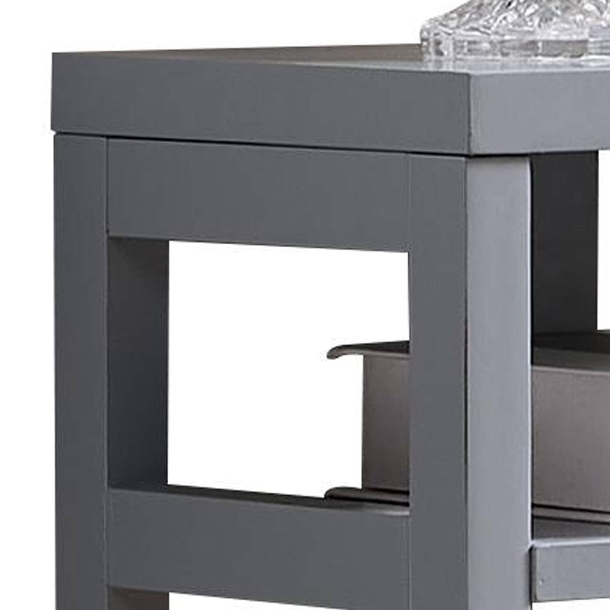 Back. Kings Brand Furniture - Kings Brand Furniture Bisbee Wood Console Table with 2 Open Storage Shelves - Grey.