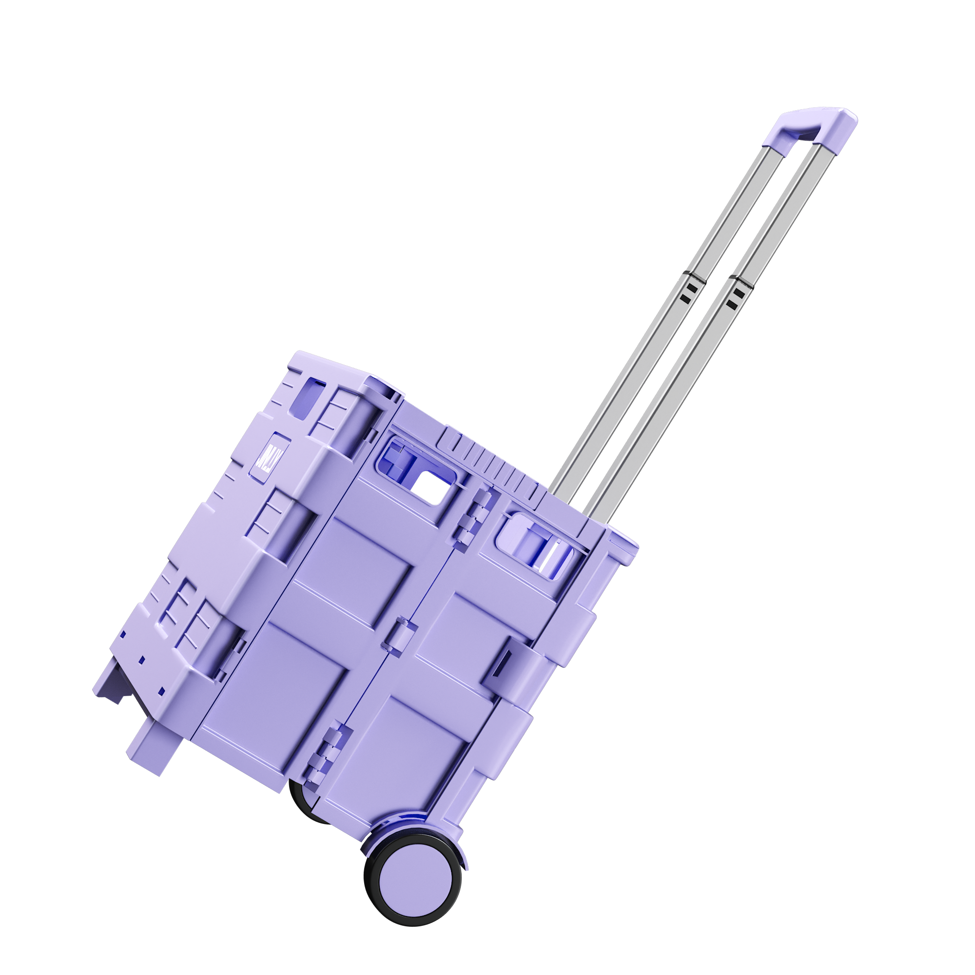 Left. JINLLY - JINLLY 40L Folding Rolling Utility Cart, Portable Rolling Crate Handcart with 2 Rotate Wheels - Purple.