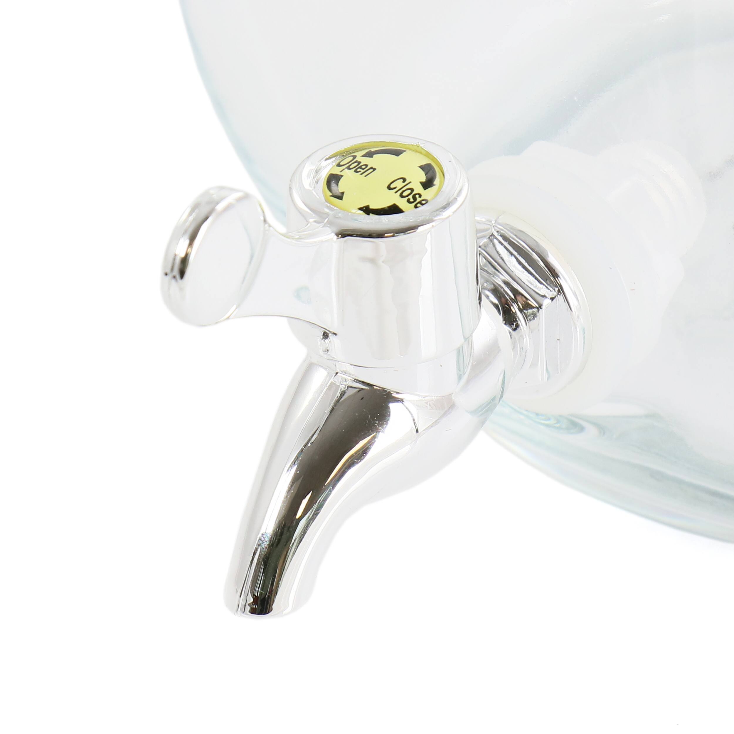 The image features a silver faucet with a yellow label that reads "Eco-Faucet."