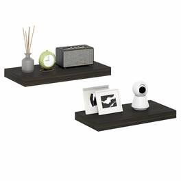 Furinno - TANNA Floating Shelves for Wall 12 x 24 Wall Shelf, Set of 2, Wall Mounted Shelf with Invisible Bracket, 2-in Thick - Tobacco Oak