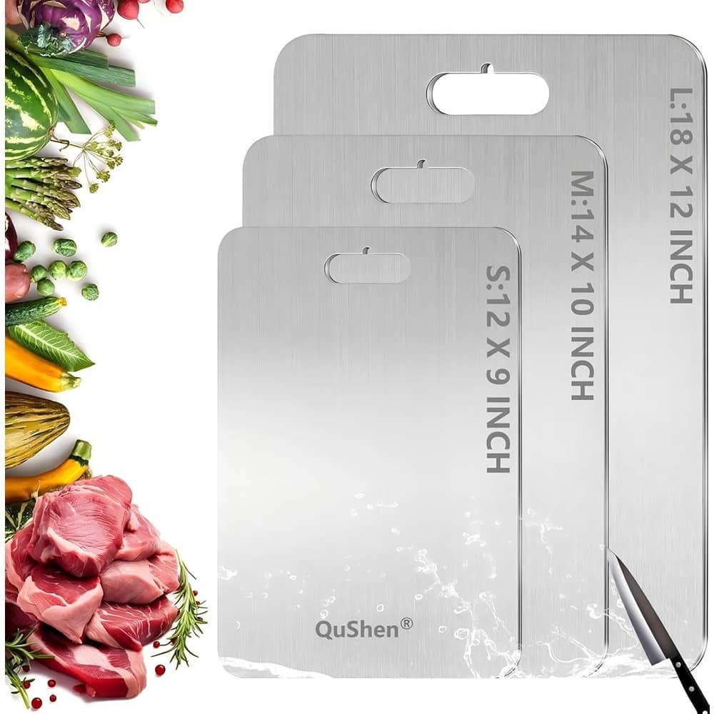 PARKER SLATER - Titanium Cutting Board, 100% Pure, Double-Sided, Dishwasher Safe, 12"x9"