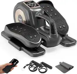 HARISON - Under Desk Elliptical Machine with Multi-Functional LCD Display, Ellipse Leg Exerciser for Seniors (BBE304) - Black