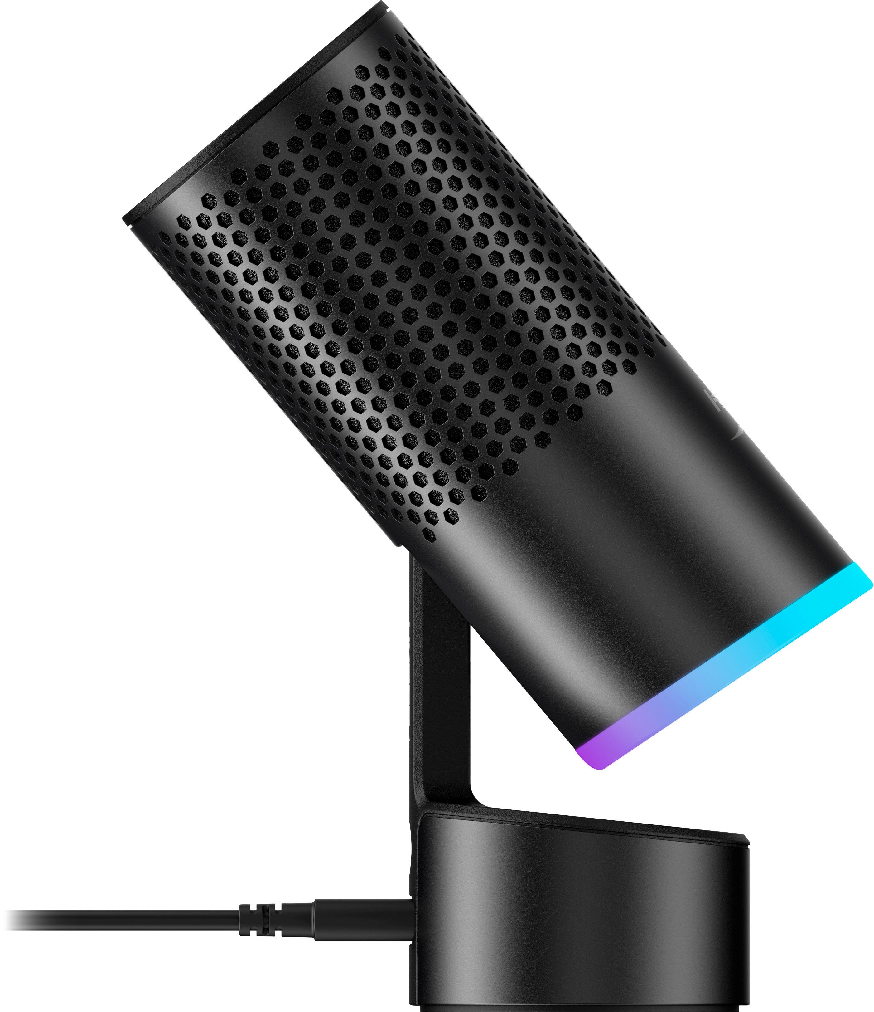 Left. HyperX - Solocast 2 Pro Wired Cardioid USB-C Dual Condenser Gaming Microphone - Black.