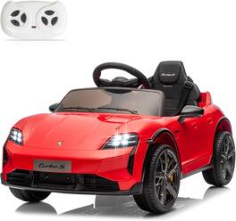 Winado - 12V Kids Ride on Car, Licensed Porsche Taycan Electric Car for Toddlers Battery Powered Ride on Vehicle W/Remote Control - Red