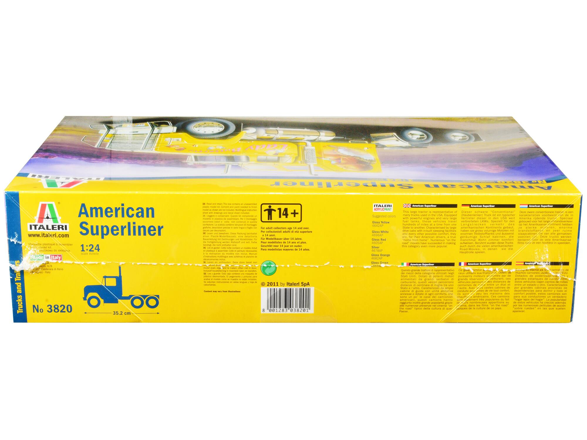 American Superliner  
ITALERI  
www.italeri.com  
1:24  
Made in Italy  
No 3820  
35.2 cm  
© 2011 by Italeri SpA  
001282 038201