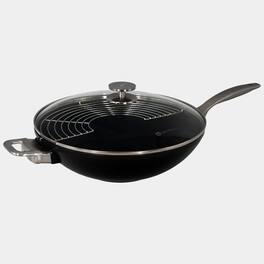 Swiss Diamond - CHD Nonstick Wok with Glass Lid, 12.5-Inch - Black