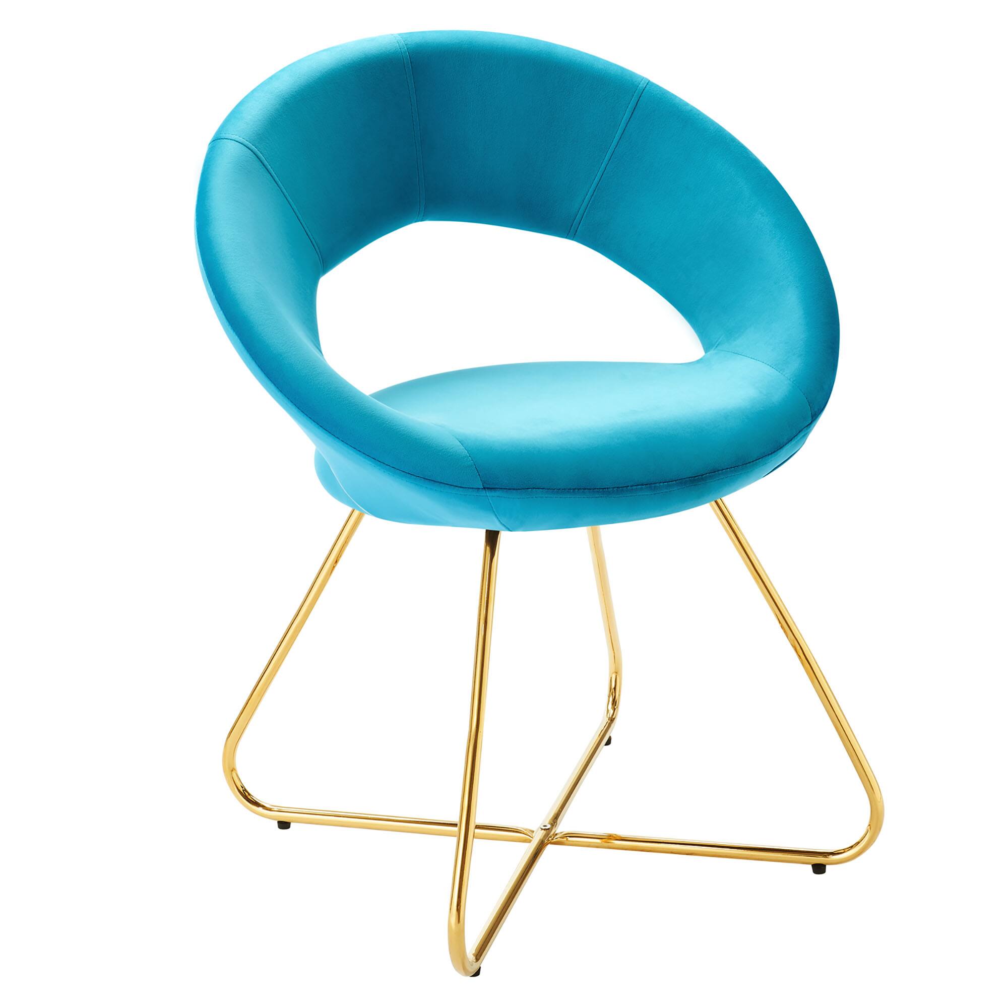 Alt View 1. Modway - Nouvelle Performance Velvet Dining Chair Set of 2 by Modway - Gold Blue.
