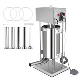 Winado - 24.3LBS/15L Electric Sausage Stuffer, Adjustable Speed Stainless Steel Sausage Maker Meat Stuffer, Heavy Duty Vertical - Silver