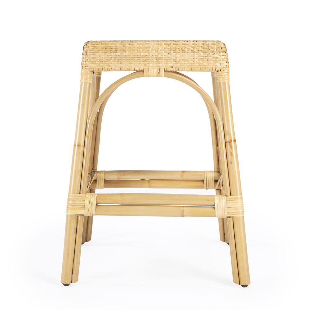 Left. Butler Specialty - Robias Rectangular Rattan 24.5" Counter Stool - Natural.
