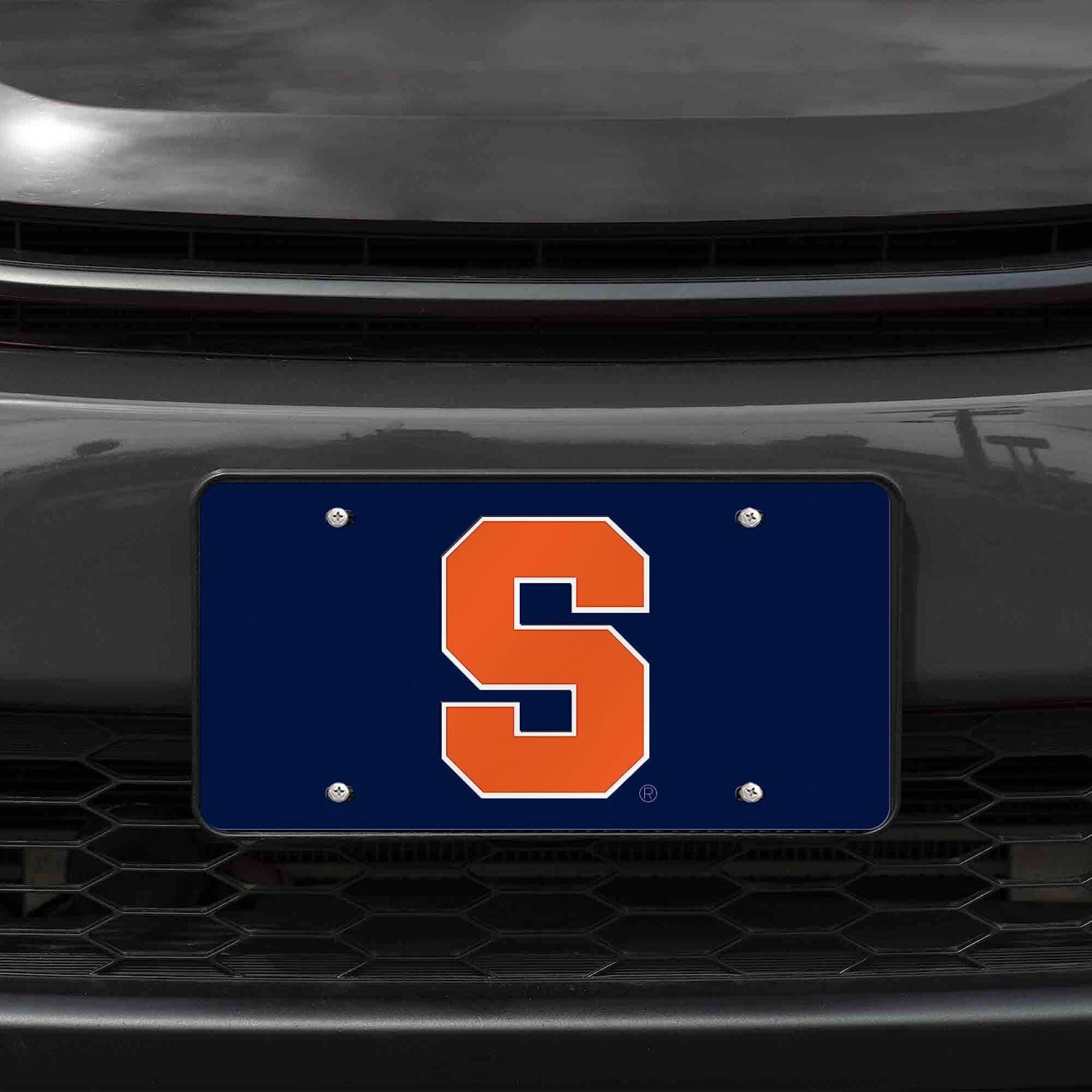 Alt View 1. Rico Industries - Syracuse Orange Blue Mirrored Laser Cut License Plate Laser Tag - Multi.