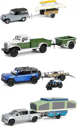 Front. PopMarket - 1:64 Hitch & Tow Series 32 - 6 Pack Die-Cast Car Assortment - COLLECTIBLES - Multicolor.
