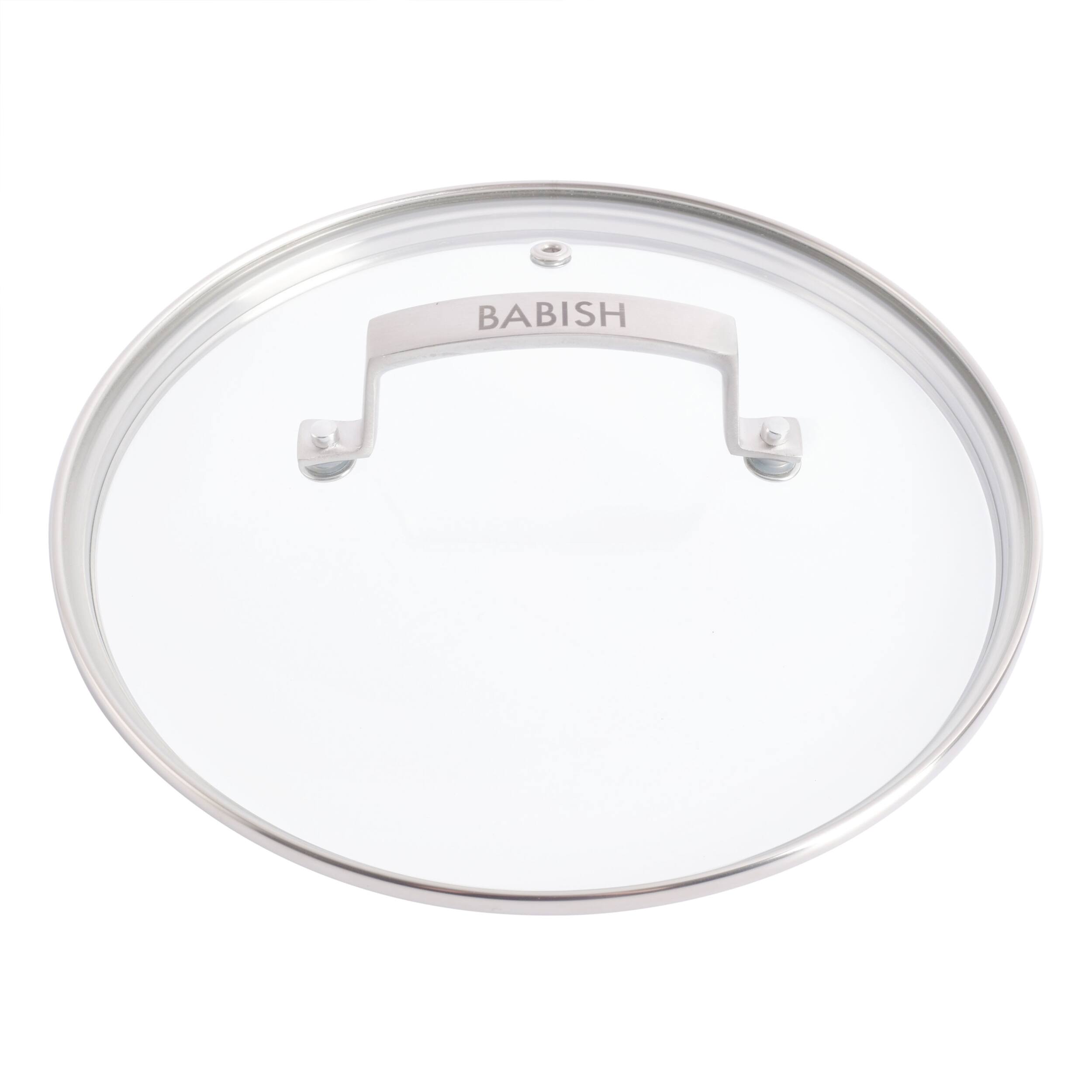 Alt View 4. Gibson - Babish 3.5 Quart Stainless Steel Tri-Ply Double Riveted Saucepan with Lid in Silver - Silver.