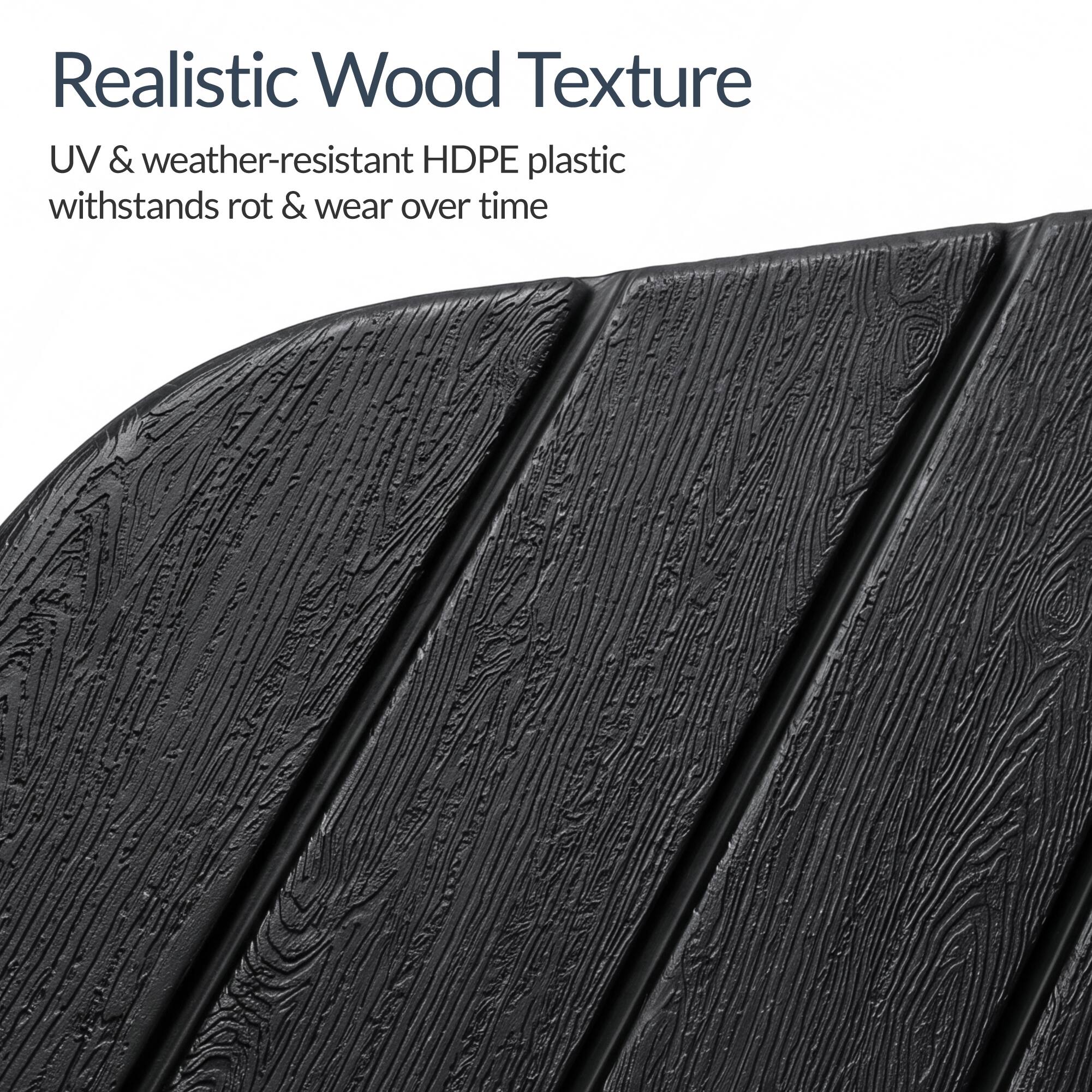 Realistic Wood Texture

UV & weather-resistant HDPE plastic withstands rot & wear over time