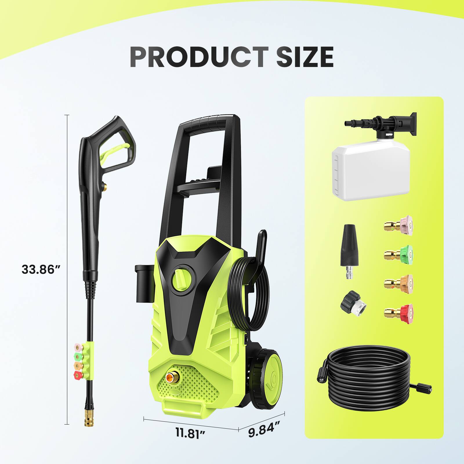 PRODUCT SIZE  
33.86" 11.81" 9.84"