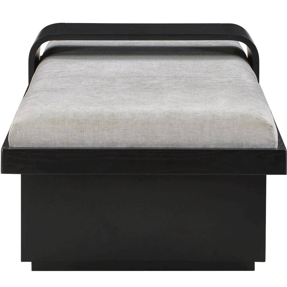 Alt View 4. Meridian Furniture - Arlington Light Grey Chenille Fabric Bench - Grey.