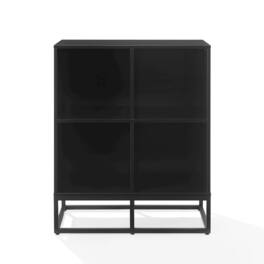 Crosley Furniture - Enzo 4 Cube Record Player Stand With Vinyl Storage - Black
