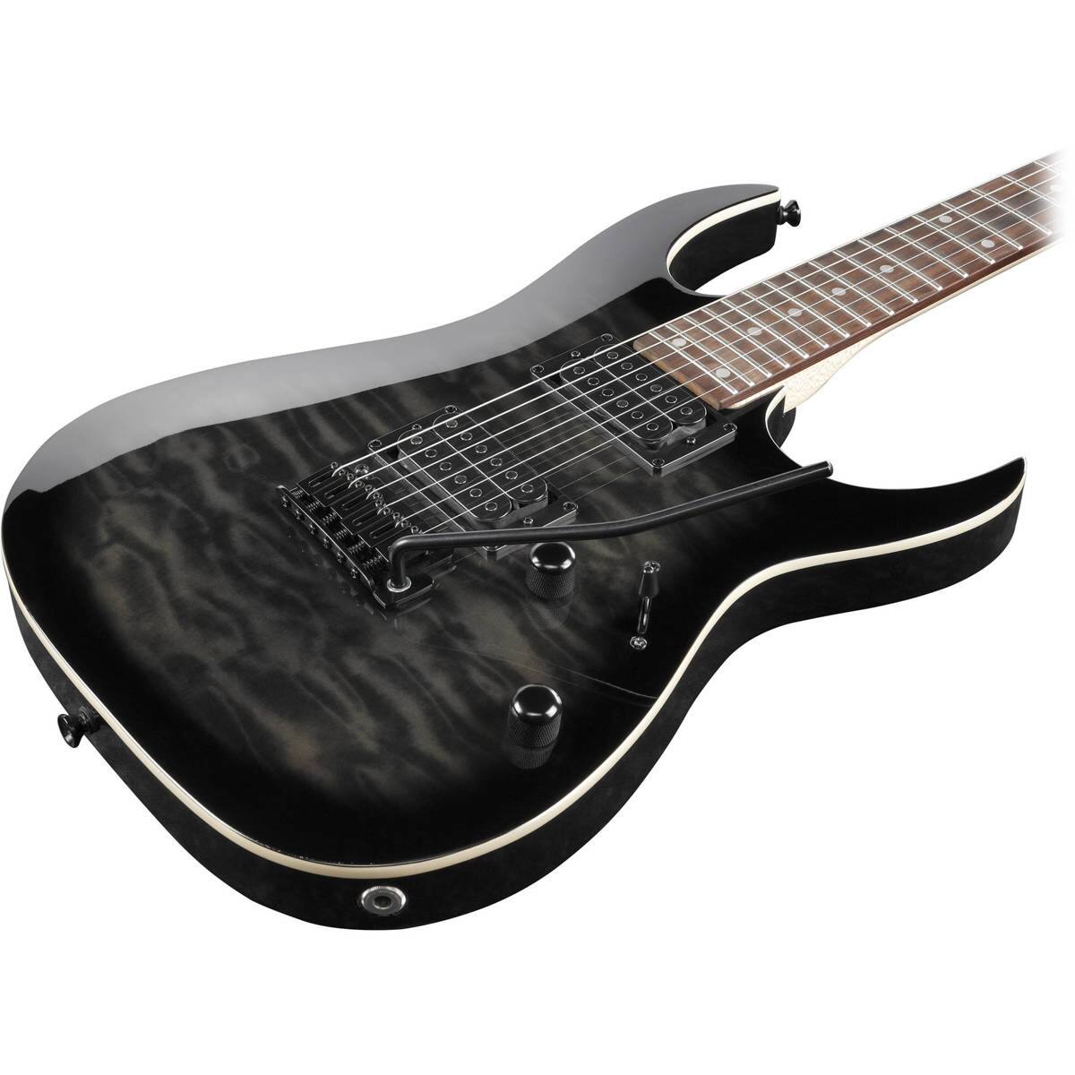 Alt View 4. Ibanez - Ibanez RGA Gio GRGA120QA Electric Guitar, Transparent Black Burst.
