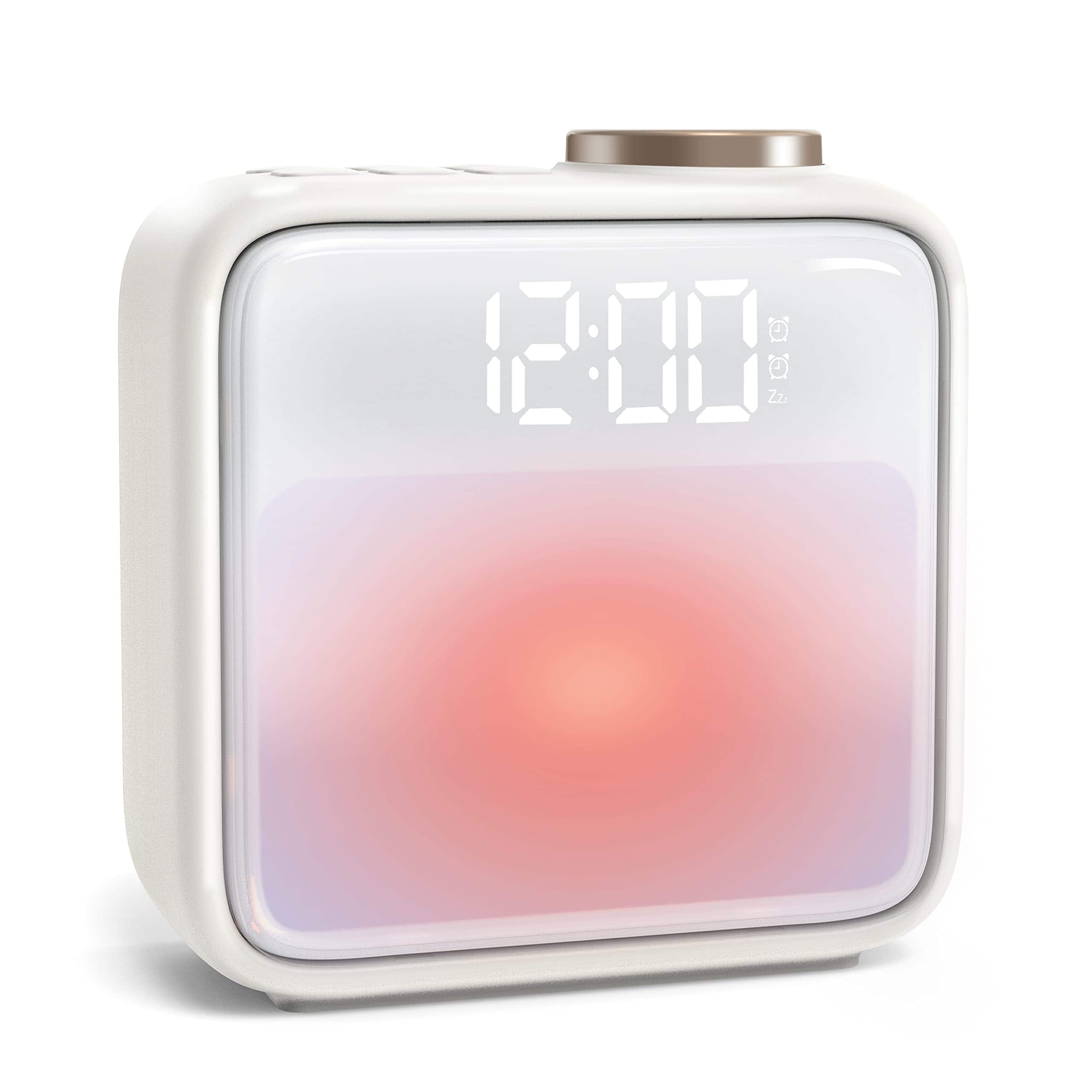 Dazzed Corner - Alarm Clock with Night Lights, Dual Alarms, White Noise - Beige