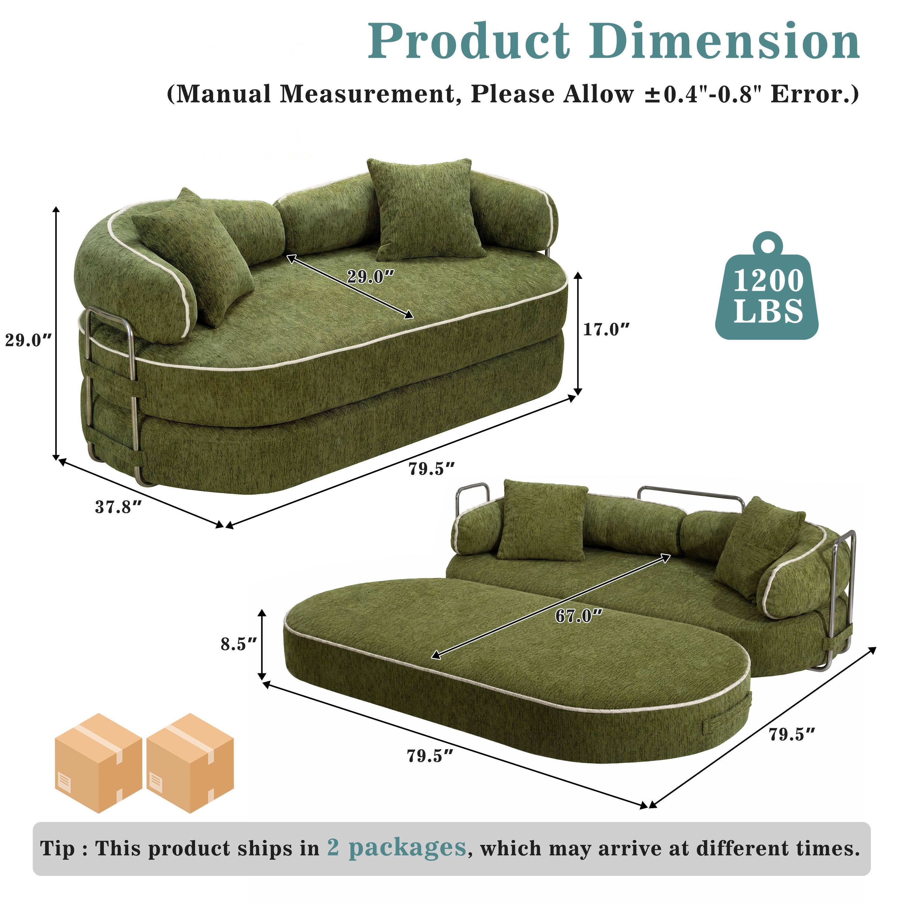 Product Dimension (Manual Measurement, Please Allow ±0.4"-0.8" Error.)

- 29.0" x 29.0" x 17.0"
- 1200 LBS
- 79.5" x 37.8" x 8.5"
- 67.0" x 79.5" x 79.5"

Tip: This product ships in 2 packages, which may arrive at different times.