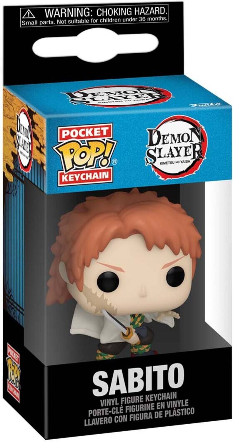 ! WARNING: CHOKING HAZARD. Small parts. Not suitable for children under 36 months. DEMON SLAYER POCKET POP! SABITO VINYL FIGURE KEYCHAIN POCKET CLE FIGURINE EN VINYLE LLAVERO CON FIGURA DE PLSTICO