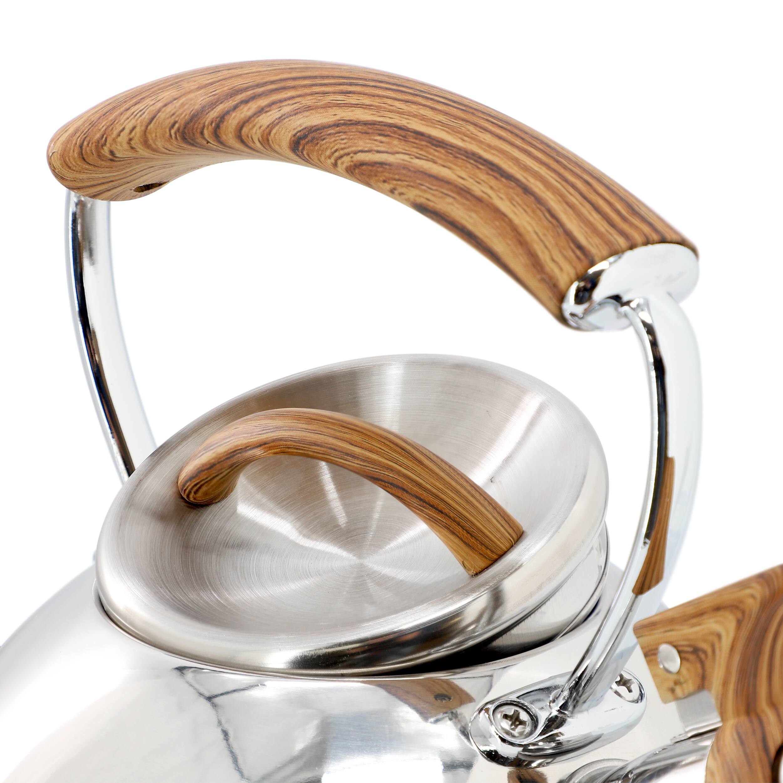 Alt View 3. Mr. Coffee - Mr. Coffee Fremont 2 Quart Mirror Polish Stainless Steel Whistling Tea Kettle - Silver.