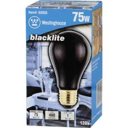 Westinghouse - 75 W A19 A-Line Incandescent Bulb E26 (Medium) Black Light 1 pk