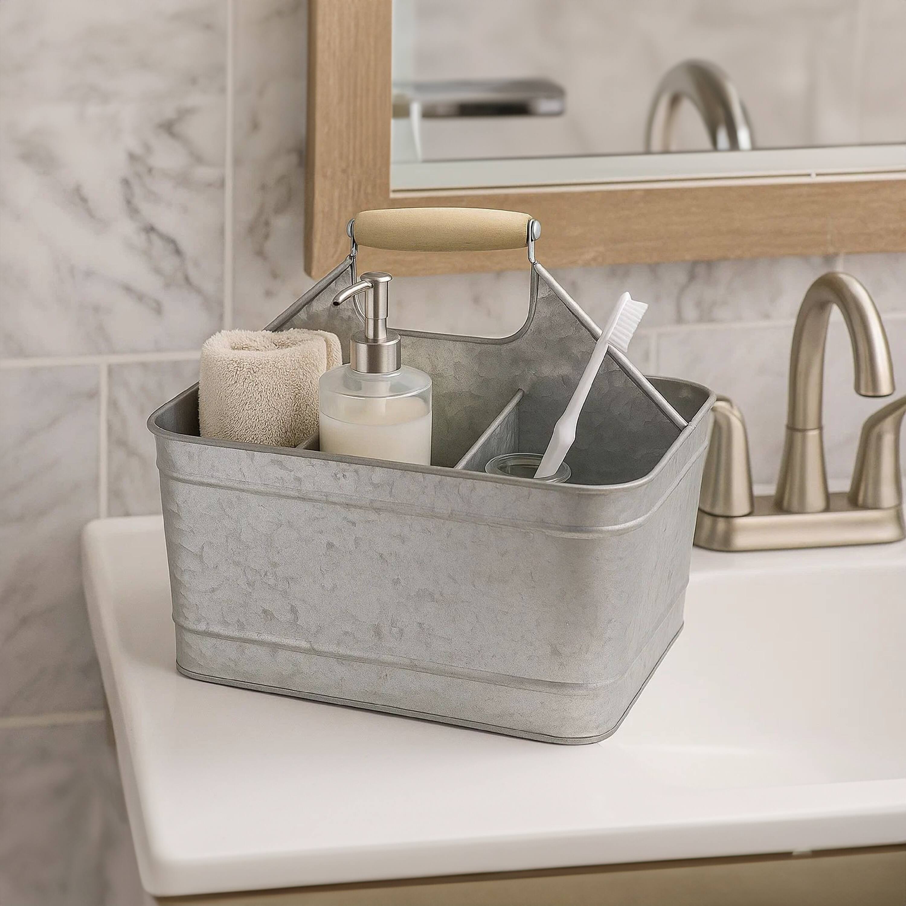 Alt View 8. Manhattan Lane - Galvanized Metal Sturdy Carry All Serveware - Gray.