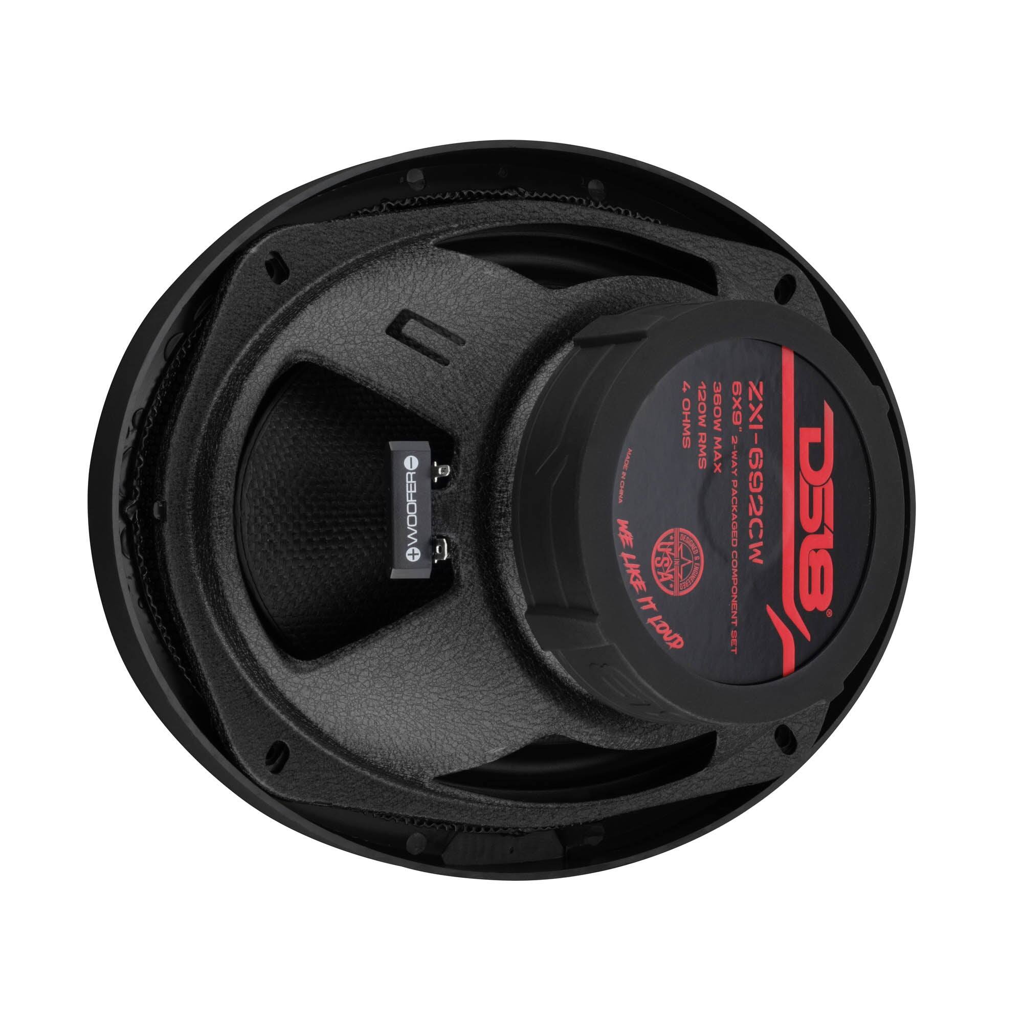 + WOOFER

'P g
4 OHMS 120W 2 MADE RMS NOMIAL ME LIKE F USA LOUD
360W MAX
6X9 2-WAY PACKAGED SET COMPONENT
ZXI ZXI-692CW
DS1B