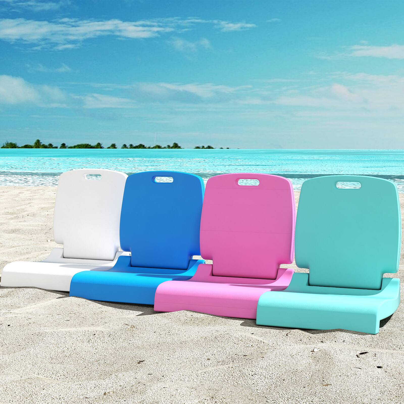 Alt View 9. Gymax - Gymax 2PCS Poolside Chairs for Edge of Pool Foldable Outdoor Pool Chair White - White.