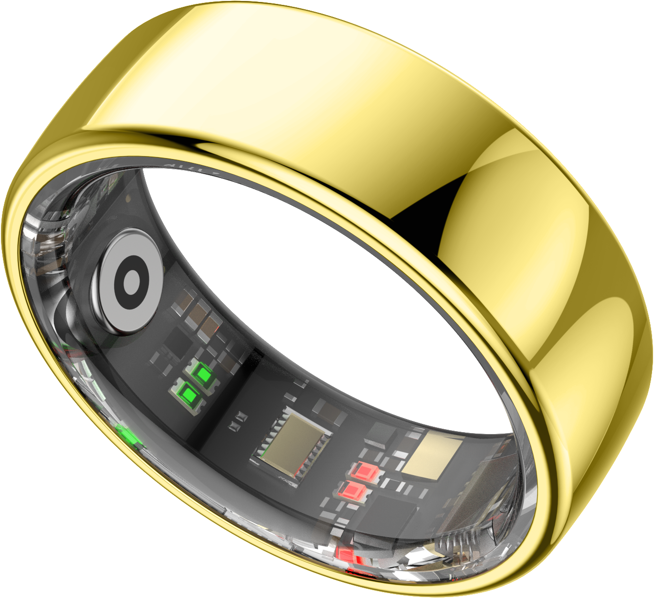 Back. IMIKI - Smart Ring – Waterproof Fitness Tracker w/ Health & Sleep Monitoring, Touch Function – Size Before You Buy – Size 8 - 24K Gold.