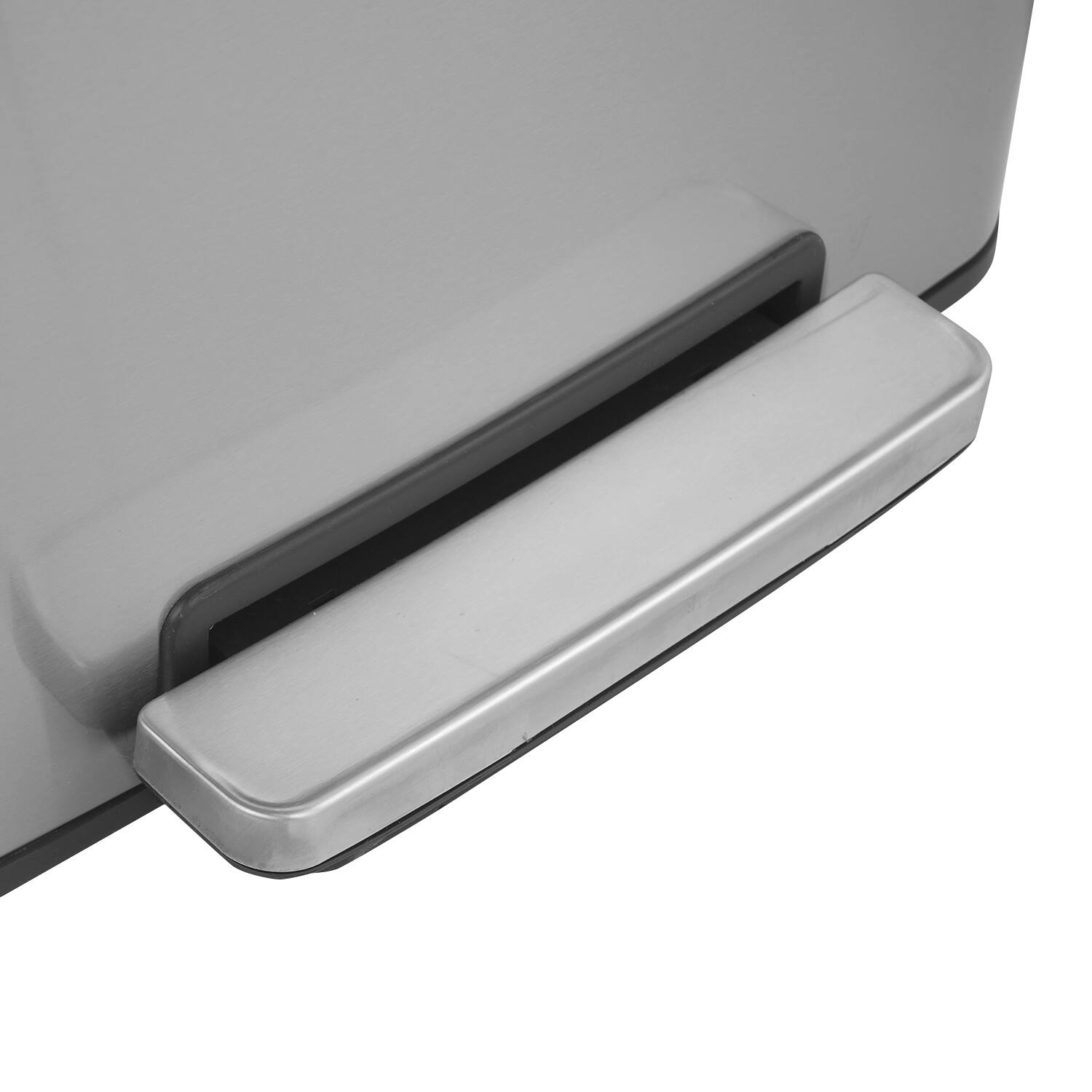 Alt View 1. Innovaze - 13 Gal./50 Liter Rectangular Stainless Steel Step-on Trash Can for Kitchen - Sliver.