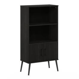 Furinno - Claude Mid Century Style Accent Cabinet with Wood Legs - Espresso