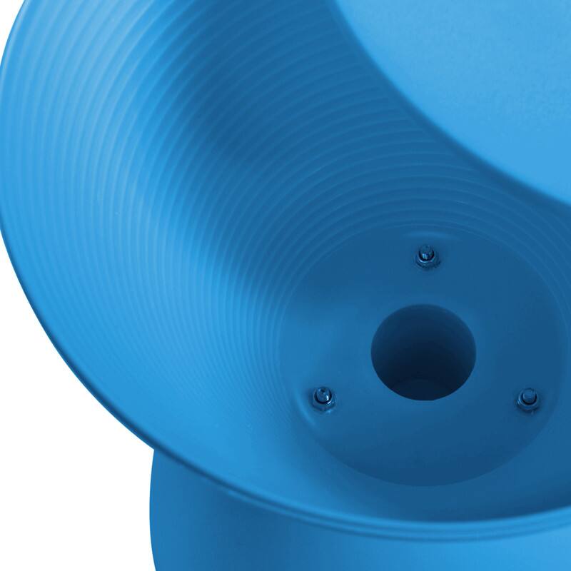 Alt View 6. LeisureMod - Boyd Modern Round Hourglass Accent Side Table, Drum Storage Table with Ribbed Base for Indoor/Outdoor - Blue.