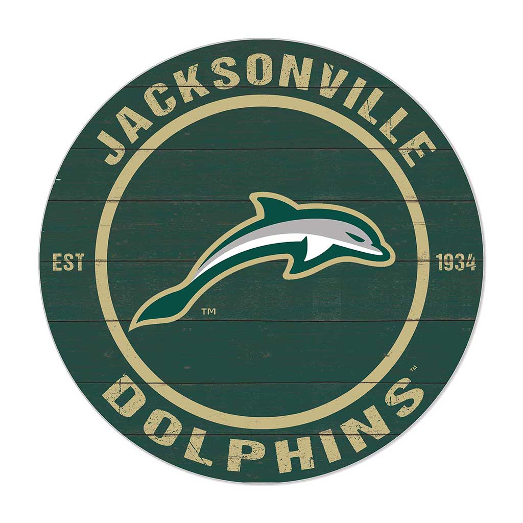 JU Dolphins 20'' x 20'' Indoor/Outdoor Weathered Circle Sign